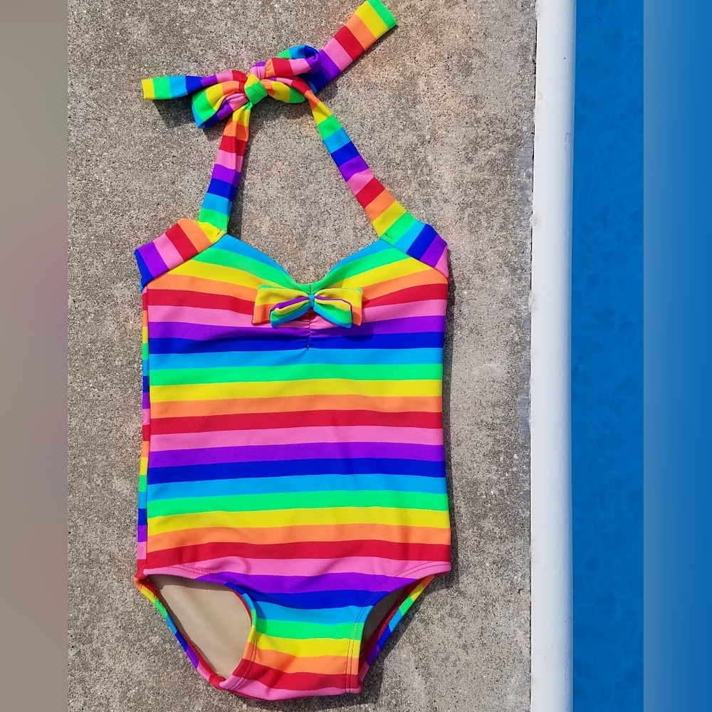 Baby Rainbow stripe one piece swimsuit